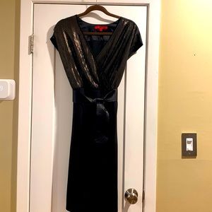 Like New Narcisco Rodriguez 4 Design Nation size M black dress w/ copper sequins